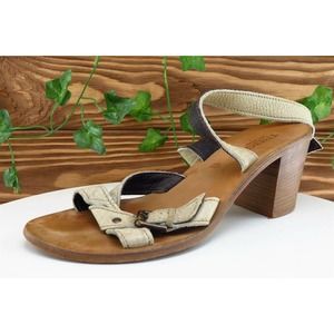 Tremp Sz 40 M Beige Ankle Strap‎ Leather Women Sandals 1932